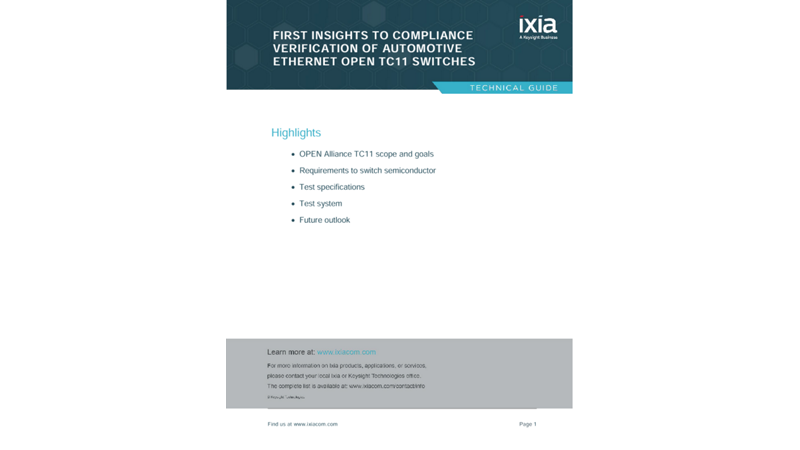 First Insights to Compliance Verification of Automotive Ethernet Open TC11 Switches